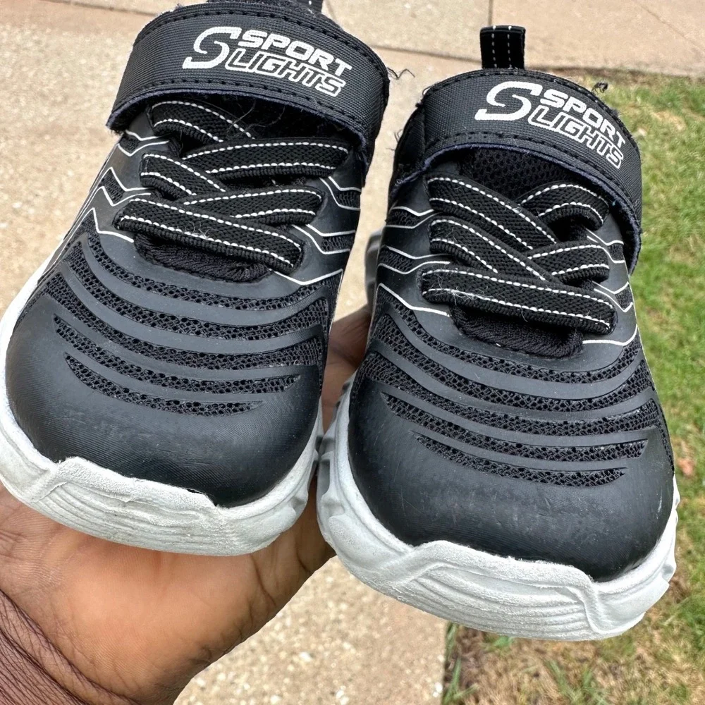 Sport By Skechers Toddler Boy‎ Jarrod Light Up Sneakers Size 7 Black